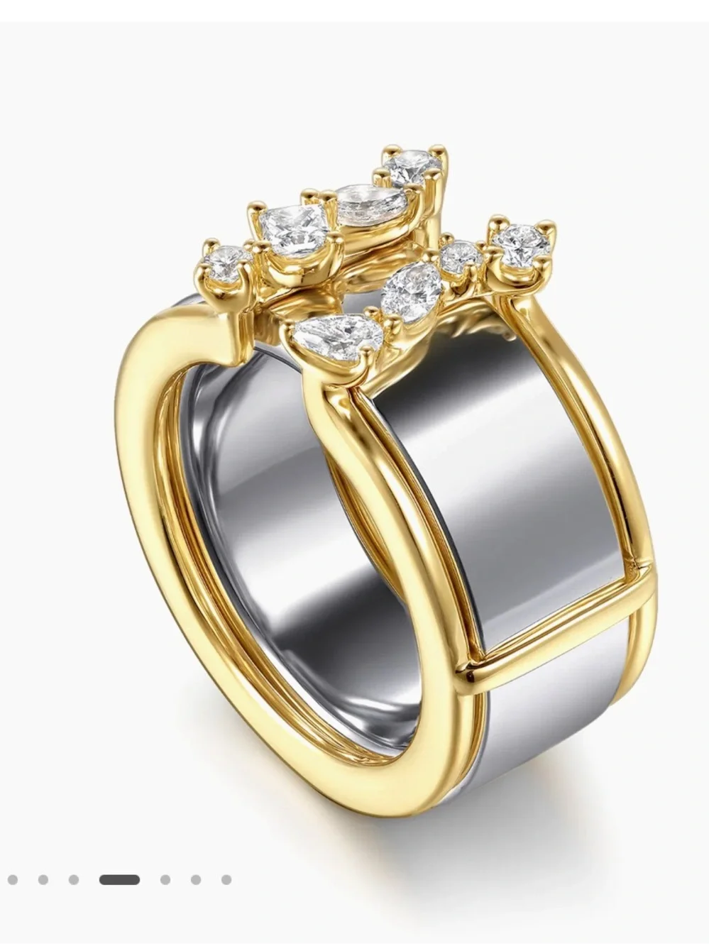 Gabriel & Co. 14K Yellow Gold Diamond Oura Ring Enhancer size 8
